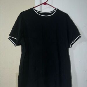 Fashion Nova Black Tee with White Accents